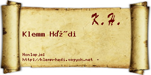 Klemm Hédi névjegykártya
